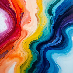 Vibrant paint strokes blending into a fluid abstract art