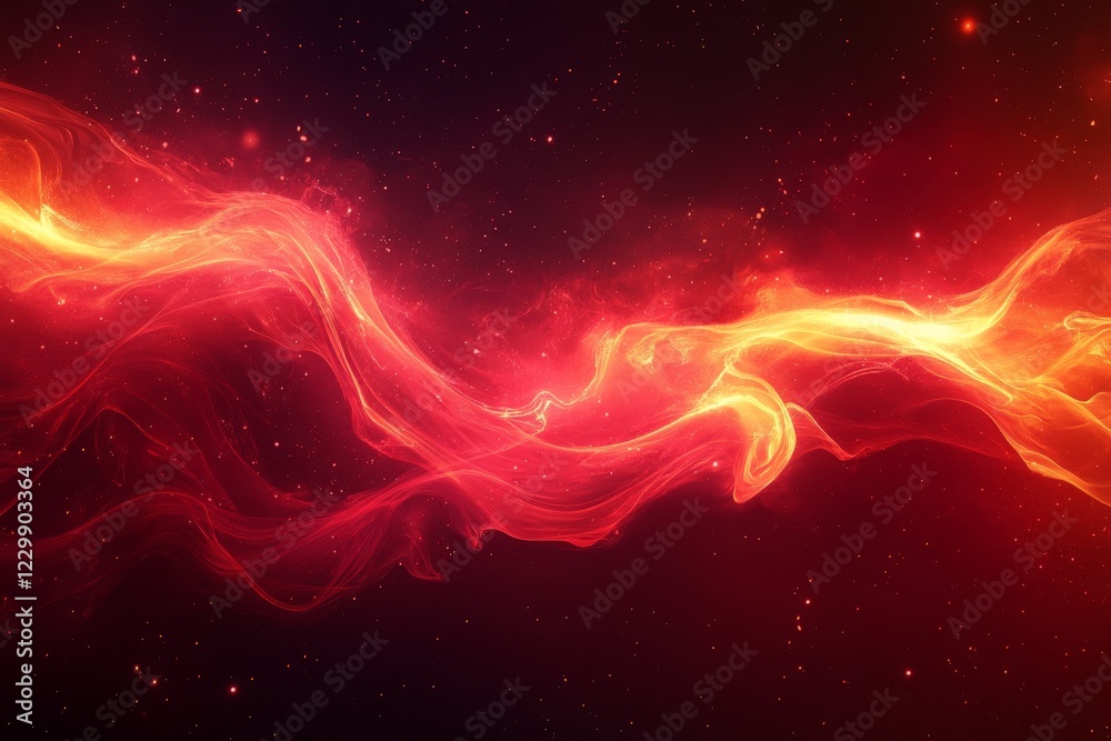 Aufkleber Dynamic swirl of vibrant red and orange hues in a cosmic background captured in deep space