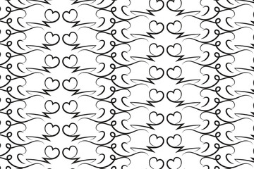 Fototapeta premium Valentine Day Elegant seamless pattern,F lourishes Swirling hearts seamless pattern, abstract hearts Swirls pattern, valentines Day Elegant seamless background, curly hearts repeating background