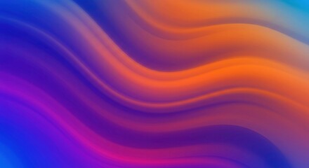 Obraz premium Fluid Gradient Waves: Abstract artwork featuring vibrant, flowing waves of blue, purple, and orange, creating a dynamic and energetic visual experience. Perfect for backgrounds, websites.