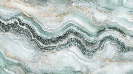 Abstract marble background in shades of green and white, with swirling textures and intricate vein details, giving a sense of natural elegance