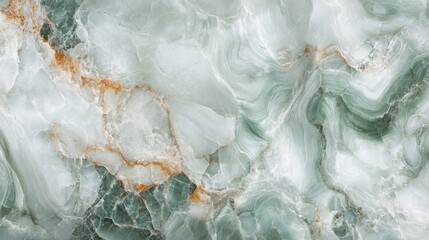 Abstract marble background in shades of green and white, with swirling textures and intricate vein details, giving a sense of natural elegance