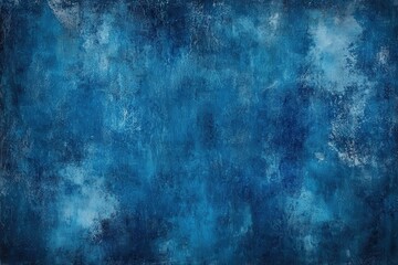 There is a detailed close up view of a blue and gold painting adorning a wall