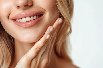 Fototapeta premium Studio shot of a beautiful blond woman with perfect skin. close-up and natural light 