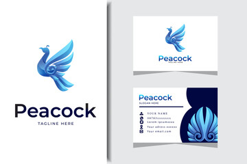 peacock colorful logo icon design