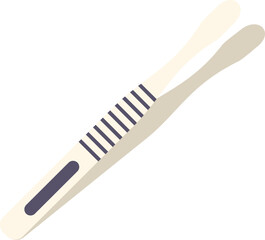 Simple illustration of a modern toothbrush lying on a white background