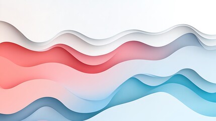 Obraz premium Abstract layered pastel waves design art