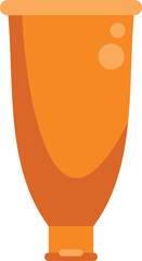 Orange menstrual cup standing upright, offering a reusable and sustainable alternative for feminine hygiene