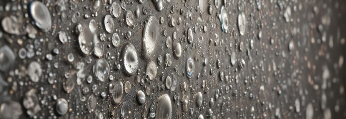 Macro of artist rolling out air bubbles in brand new textured wallpaper on wall, detail-oriented, room, fixing