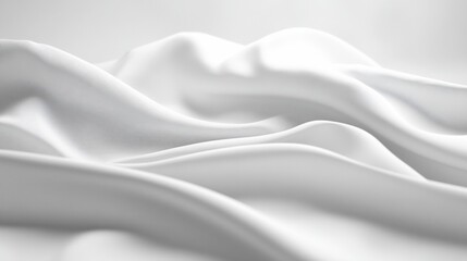 Obraz premium Abstract White Drapery: Soft, Elegant Fabric Waves