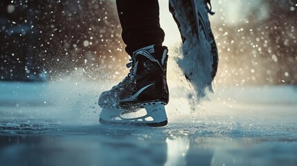 A smiling child enjoys winter fun jumping in the water while a skateboarder performs an active outdoor sport
