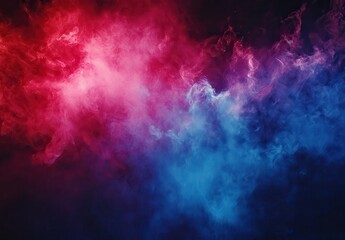 Vibrant Colorful Smoke in Shades of Red and Blue Creating a Mystical and Ethereal Atmosphere for Background or Abstract Designs