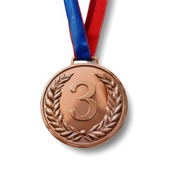 Championship bronze medal on white background, design element, competition