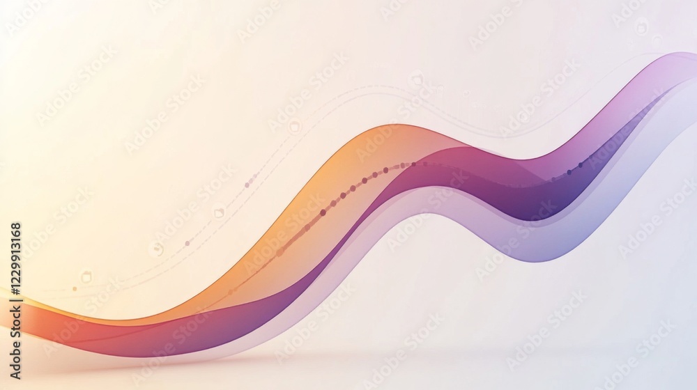 Leinwandbilder An elegant area chart with smooth curves in gradient colors representing revenue growth over time, set against a light background for a polished appearance