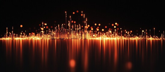 Abstract Cityscape at Night: Glowing Metropolis Reflection