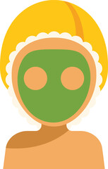 Woman enjoying a beauty treatment with a green cosmetic face mask