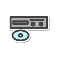 Fototapeta premium ステッカー日用品家電関連の単品アイコン CDプレイヤー