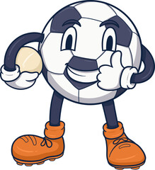 Playful Cartoon Soccer Ball Character