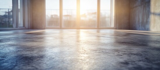 Sunlit Modern Concrete Floor in an Open Room