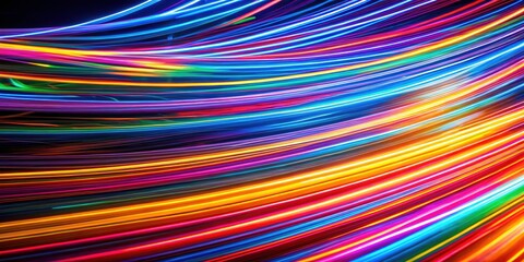 Abstract light trails dance in vibrant hues, a captivating long exposure capturing artistic night photography.