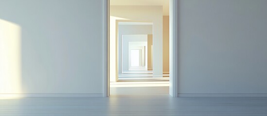 Endless White Corridor: A Surreal Architectural Vision