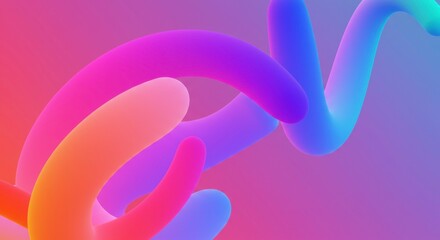 Vibrant Abstract Flow: A captivating abstract artwork featuring dynamic, interconnected flowing shapes in a spectrum of bright, bold colors, creating a sense of energy and movement.