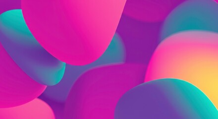Abstract Vibrant Shapes: A mesmerizing interplay of fluid, colorful shapes in shades of pink, purple, teal, and yellow creates a dynamic and energetic abstract composition. Perfect for backgrounds.