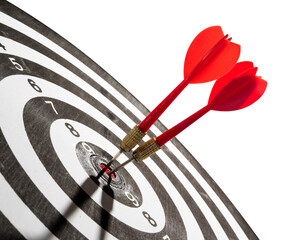 red dart for success goals concept