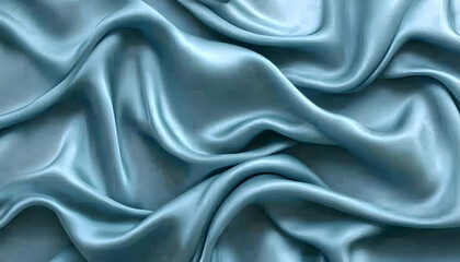 Fototapeta premium Luxurious, smooth, flowing, draped dusty blue silk fabric. Elegant textile background texture. Perfect for design projects.