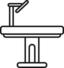 Surgical lamp illuminating operating table in hospital operating room, representing advanced medical technology and healthcare services