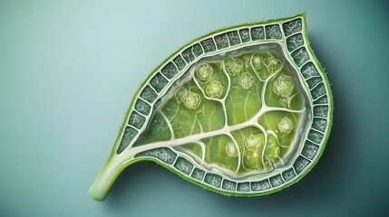 Leaf Anatomy: A cross-section of a leaf reveals its intricate network of veins and cells, a stunning testament to the wonders of nature.
