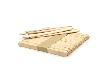 Popsicle sticks on white background for.invention