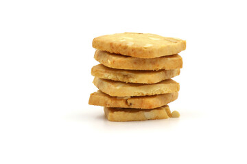 Mixed Cheese Cookies Nuts isolated on white background