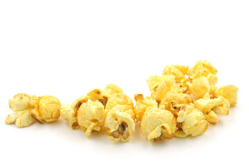 Popcorn on white background