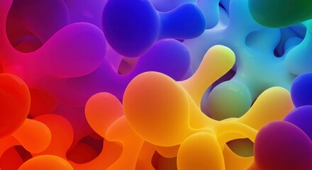 Abstract Rainbow Globs: A mesmerizing abstract backdrop featuring a vibrant spectrum of rainbow-colored globs, resembling liquid drops or celestial orbs.