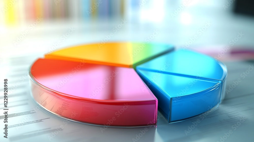 Leinwandbilder A clear, colorful pie chart illustrating the distribution of a company's operating costs, with each segment labeled and a slight D effect for added depth.