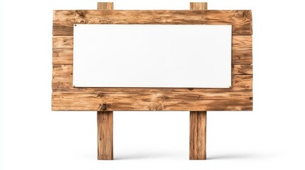 Obraz premium Rustic Wooden Sign with Blank White Space for Your Message