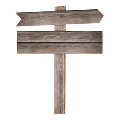 Wooden signpost with pointers isolated on white
