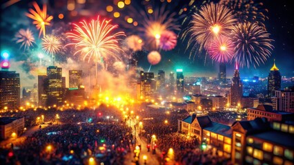 Celebrate the new year with stunning low-light photography: cityscapes ablaze, fireworks illuminating the night.