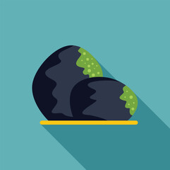 Kimchi fermenting on a tray, korean food icon in flat design