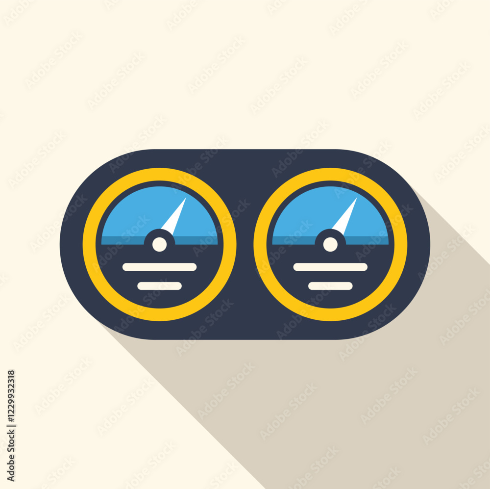 Poster performance indicators with arrows pointing different values in flat design style with long shadow