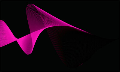 abstract background of hot pink color waves, isolated black color, for business