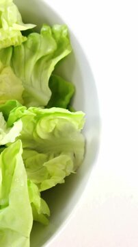 Cabbage leaves in bowl