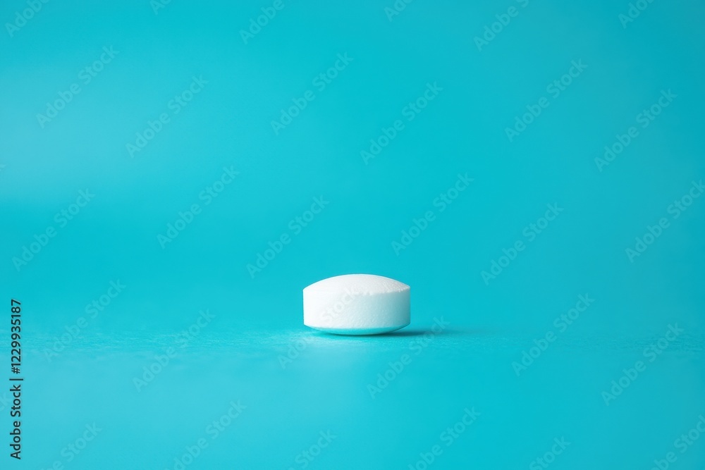 Aufkleber white tablet resting on a vibrant teal background showcasing simplicity and purity in design