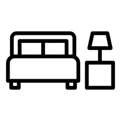 Bedroom icon. Vector line icon