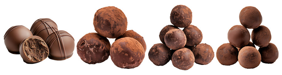 Assortment of gourmet chocolate truffles.