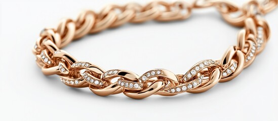 Obraz premium Rose Gold Diamond Bracelet: Exquisite Jewelry Detail