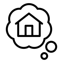 Dream house icon. Vector line icon