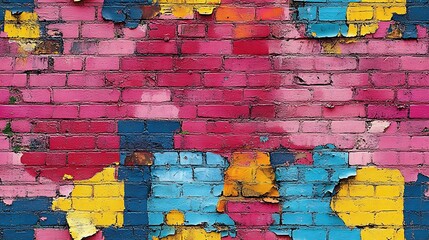 Fototapeta premium Gritty urban graffiti texture with vibrant spray paint colors and bold lettering, reflecting a street art vibe ::2 urban street style, graffiti elements, vibrant hues, edgy texture, contemporary 