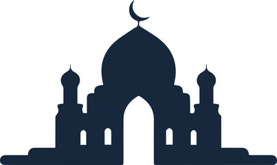 Vector beautiful mosque icon design with white background 